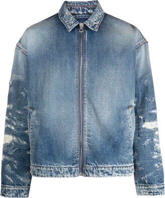 DARKPARK Pete zip-up distressed denim jacket