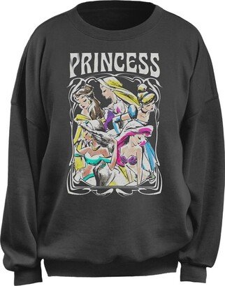 Women's Junior's Retro Princess Oversized Fleece-AC