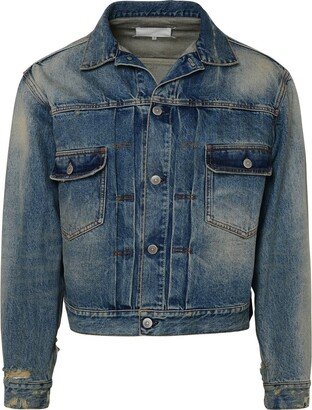 Blue denim décortiqué jacket-AA