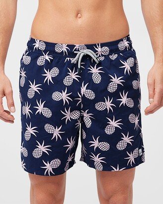 Men's Pineapple-Print Swim Trunks