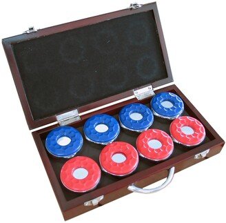 Blue Wave Shuffleboard Pucks with Case, Set of 8