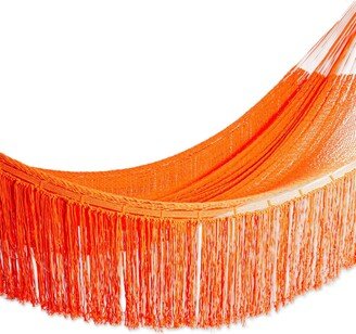 Handmade Orange Cascade Cotton Rope Hammock