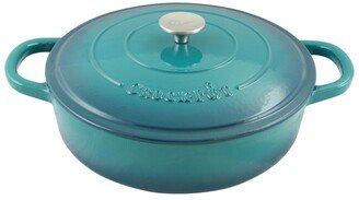 Crockpot Artisan Enameled Cast Iron 5Qt Round Braiser Pan With Self Basting Lid