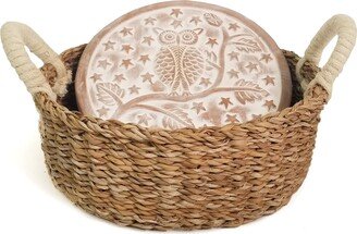 Korissa Bread Warmer & Basket-Owl Round