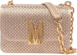 Embellished Logo Plaque Crossbody Bag