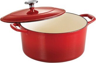 5.5qt Cast Iron Dutch Oven Red