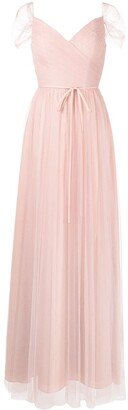 Florence gathered-tulle gown