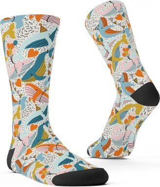 Socks: Whale Celebration - Multicolor Custom Socks, Multicolor