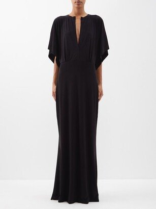 Obie Cape-sleeve Jersey Maxi Dress