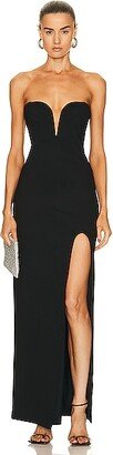 Tena Deep V Sweetheart Gown in Black