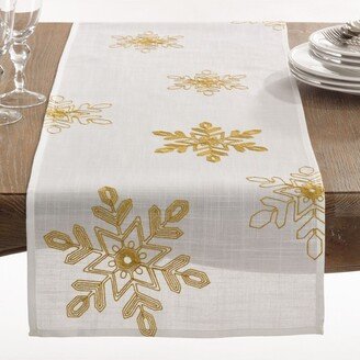 Saro Lifestyle Nivalis Collection Snowflake Design Runner