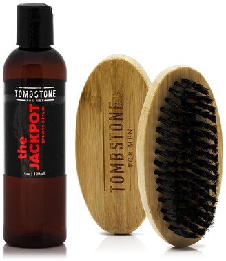 Tombstone For Men The Jackpot Vegan Keratinocyte Hair Growth Serum & The Beard Brush Set