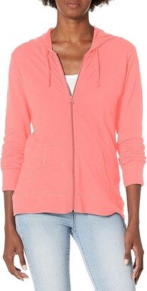 Women's Slub Jersey Hoodie (Amaranth) Women's Clothing