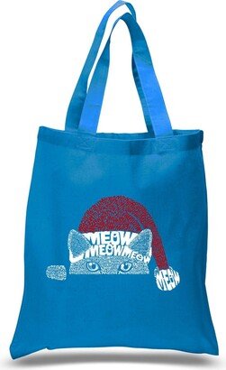 Christmas Peeking Cat - Small Word Art Tote Bag