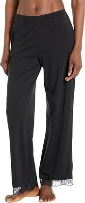 Organic Pima Cotton Pants with Lace (Black) Women's Pajama