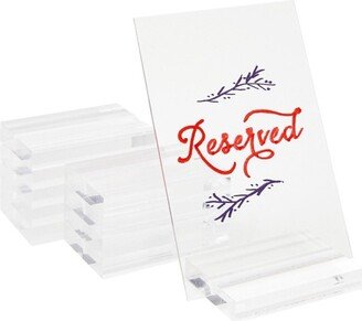 Okuna Outpost 10 Pack Clear Table Number Holders for Weddings, Acrylic Place Card Holder (3 x 2 in)