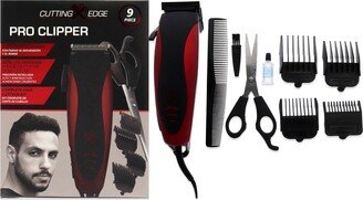 Cutting Edge Pro Clipper - Red by Barbasol for Men - 9 Pc Hair Clipper