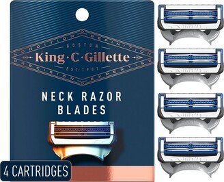 King C. Men's Neck Razor Blades - 4ct
