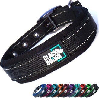 Black Rhino Ultra Soft Neoprene Padded Dog Collar for All Breeds - Black