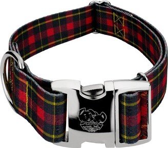 Country Brook Petz 1 1/2 Inch Premium Buffalo Plaid Dog Collar (Medium)