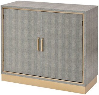 Contemporary Home Living 31.75 Grey and Gold 2-Door Cabinet