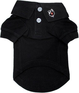 Doggie Design Solid Dog Polo Shirt - Jet Black(X-Large)