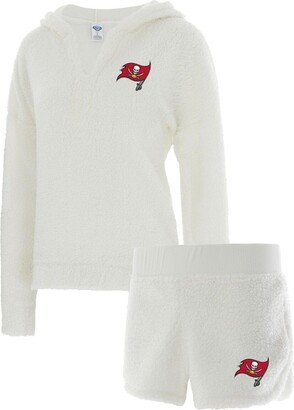 Women's Concepts Sport Cream Tampa Bay Buccaneers Fluffy Hoodie Top and Shorts Set