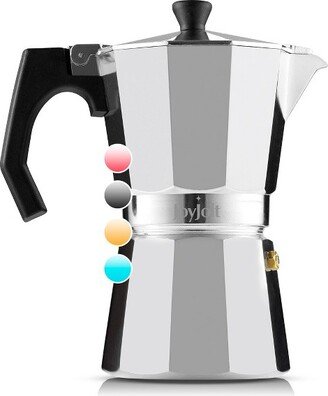 Italian Moka Pot 6 Cup Stovetop Espresso Maker Aluminum Coffee Percolator Coffee Pot - Silver