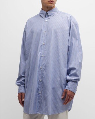 Men's Oversized Striped Sport Shirt