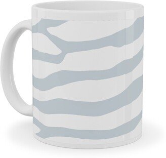 Mugs: Brackenbury Beach Custom - Blue Ceramic Mug, White, 11Oz, Gray