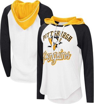 Starter Women's G-iii Sports by Carl Banks White, Black Pittsburgh Penguins Mvp Raglan Hoodie T-shirt - White, Black