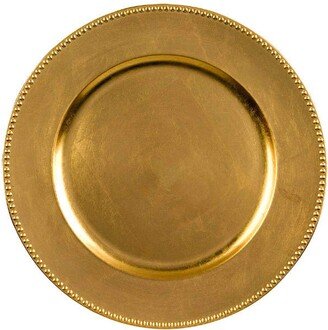 CP Round Metallic Gold Plastic Charger| 14'| Party Supply | 6 Ct