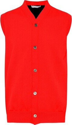 Red And Black Polyester Vest