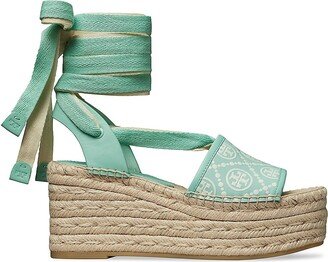 T Monogram Wedge Espadrilles