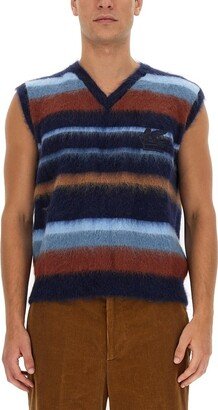 Striped V-Neck Vest