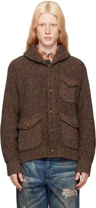 Brown Shawl Collar Cardigan