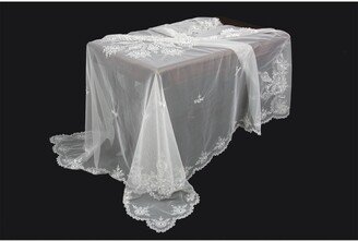 Merrigold Lace Embroidered Tablecloth with Beaded Accents