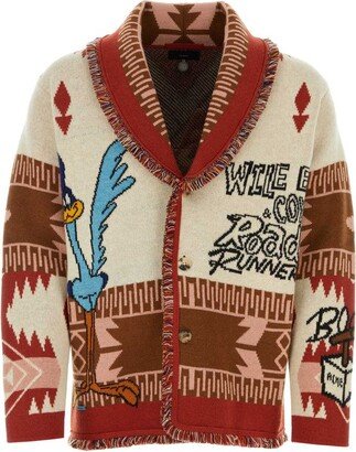 X Looney Tunes Icon Jacquard Fringed Cardigan-AA