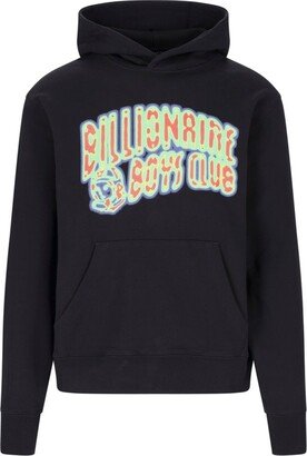 Logo-Printed Long-Sleeved Hoodie-AA