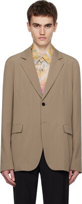 Taupe Double-Breasted Blazer