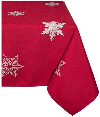 Glisten Snowflake Embroidered Christmas Tablecloth, 70