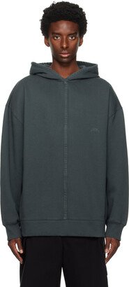 Gray Embroidered Hoodie