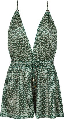 Cliché Reborn Knitted Summer Jumpsuit In Green