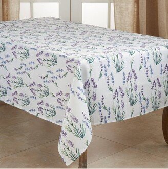 90 x 65 Polyester Lavender Print Tablecloth - Saro Lifestyle