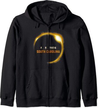 Total Solar Eclipse 2024 USA States Apparels South Carolina 2024 Total Solar Eclipse - April 8th 2024 Zip Hoodie