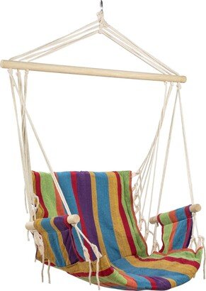 Northlight 37 Multi-Color Stripe Outdoor Patio Hammock Chair with Armrests