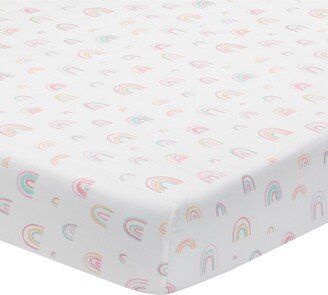 Watercolor Pastel Rainbow 100% Cotton Baby Fitted Crib Sheet