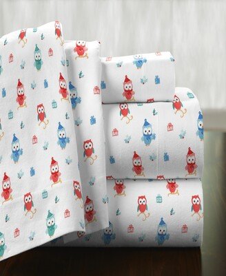 Owl Superior Weight Cotton Flannel Sheet Set, Twin