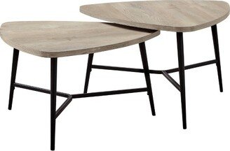 2pc Accent Table Set Taupe/Black - EveryRoom