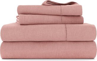 Soft Luxury Linen-Blend 4Pc Sheet Set-AB